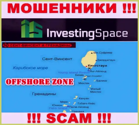 Investing Space LTD пустили свои корни на территории - St. Vincent and the Grenadines, остерегайтесь работы с ними