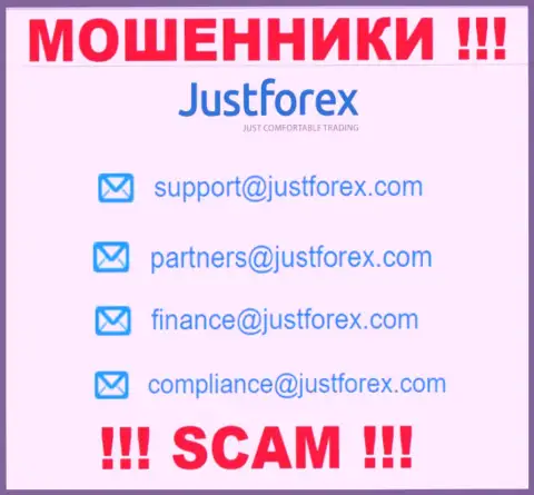 Не спешите контактировать с организацией Just Forex, посредством их адреса электронной почты, потому что они лохотронщики