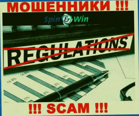 Будьте очень внимательны, у internet мошенников Spin Win нет регулятора