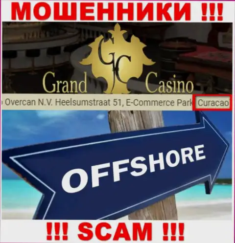 С конторой Grand Casino работать НЕ НУЖНО - скрываются в офшоре на территории - Кюрасао