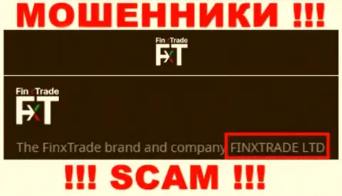 Finx Trade Ltd - это юр лицо мошенников FinxTrade