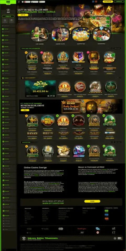 Вранье на страничках сайта мошенников 888 Casino