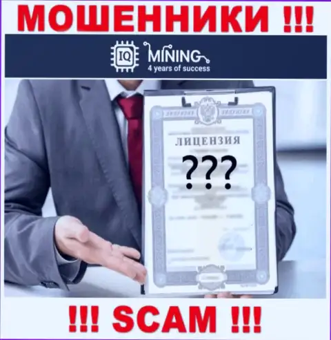 Отсутствие лицензии у компании IQ Mining, только доказывает, что это интернет-кидалы