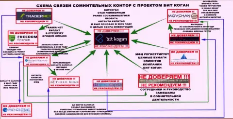 Детальная схема связи Bit Kogan с другими организациями