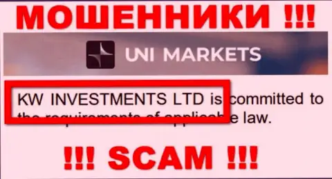 Руководством UNIMarkets оказалась контора - KW Investments Ltd