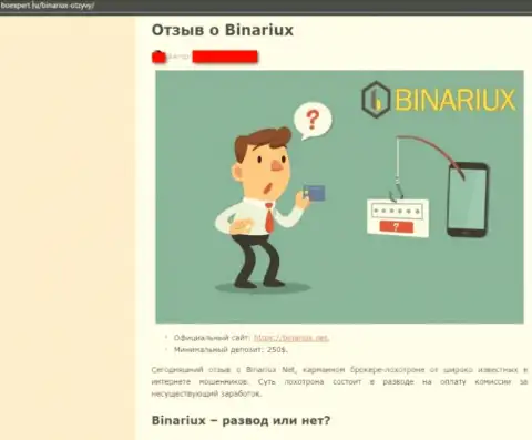 Binariux Net это интернет-разводилы, которых лучше обходить десятой дорогой (обзор)