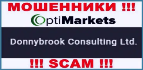 Лохотронщики OptiMarket Co сообщили, что Donnybrook Consulting Ltd управляет их лохотронном