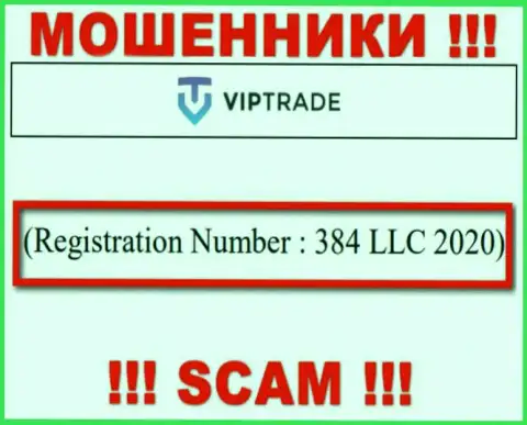 Номер регистрации конторы Вип Трейд - 384 LLC 2020
