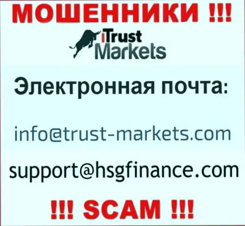 Контора Trust Markets не прячет свой е-мейл и показывает его у себя на информационном сервисе