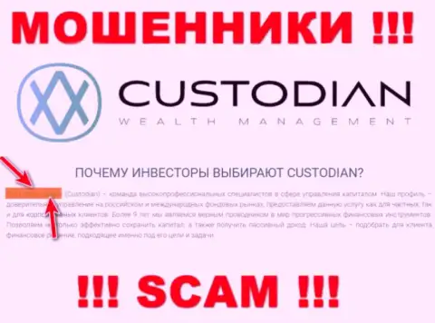 Юр лицом, управляющим internet-мошенниками ООО Кастодиан, является ООО Кастодиан