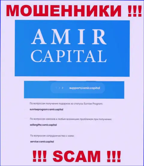 Адрес электронной почты интернет-воров Amir Capital, который они разместили у себя на официальном сайте