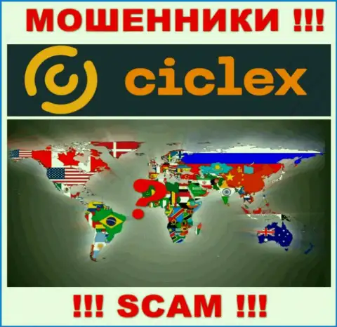 Юрисдикция Ciclex не представлена на сайте организации - это воры !!! Будьте крайне внимательны !!!