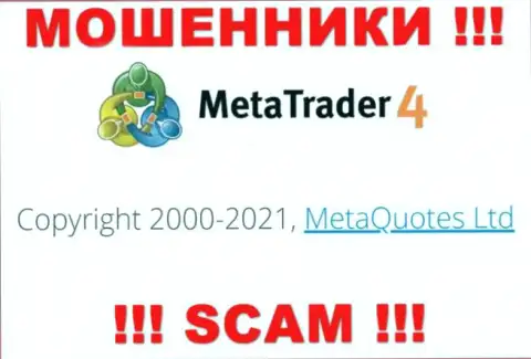 Организация, которая управляет мошенниками Meta Trader 4 - MetaQuotes Ltd