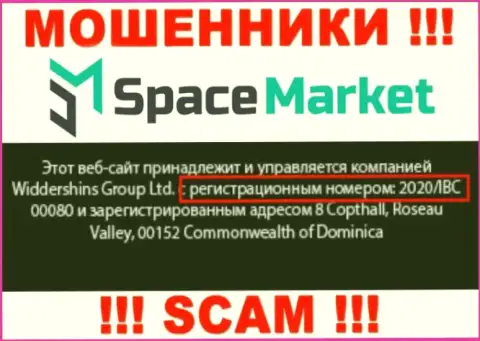 Рег. номер, который принадлежит конторе Space Market - 2020/IBC 00080