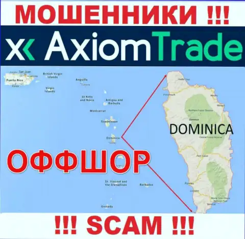 AxiomTrade специально прячутся в офшорной зоне на территории Dominica, интернет мошенники