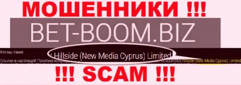 Юридическим лицом, управляющим интернет-ворами Bet-Boom Biz, является Хиллсиде (Нью Медиа Кипр) Лтд