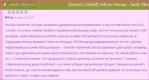 Отзывы валютных трейдеров о ФОРЕКС дилинговой организации INVFX, опубликованные на сайте санди обзор ру
