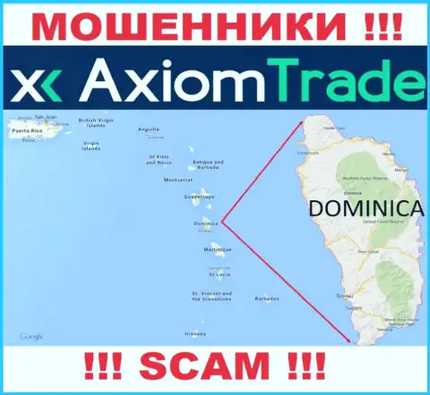 На своем портале AxiomTrade написали, что зарегистрированы они на территории - Commonwealth of Dominica