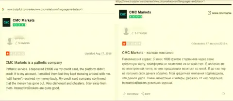 Взаимодействие с конторой CMC Markets может обернуться сливом весомых сумм денег (отзыв из первых рук)