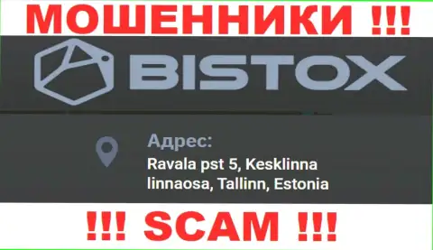Избегайте совместного сотрудничества с конторой Bistox Holding OU - эти internet-мошенники показывают левый официальный адрес