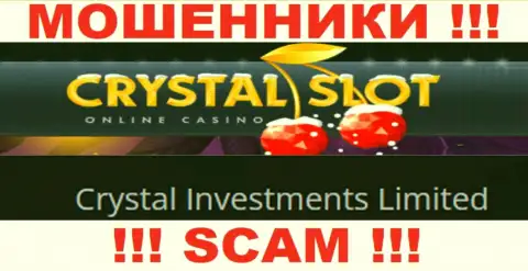 Контора, которая владеет аферистами КристалСлот - Crystal Investments Limited