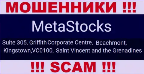 На web-портале MetaStocks показан адрес регистрации указанной компании - Suite 305, Griffith Corporate Centre, Beachmont, Kingstown, VC0100, Saint Vincent and the Grenadines (офшор)