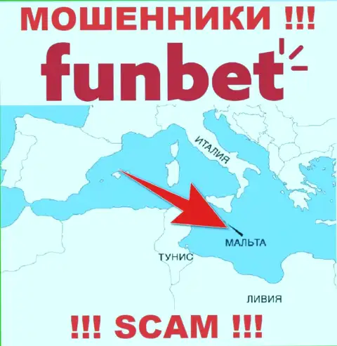Контора FunBet - это интернет мошенники, отсиживаются на территории Malta, а это оффшорная зона