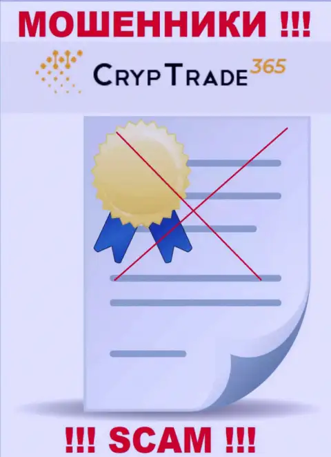 С CrypTrade365 очень опасно связываться, они не имея лицензионного документа, нагло отжимают денежные вложения у клиентов