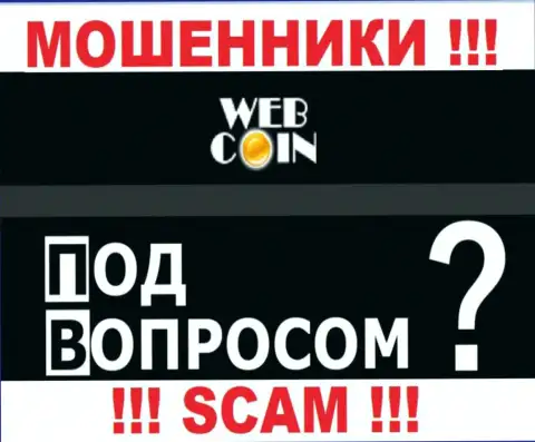 Никак наказать WebCoin по закону не получится - нет инфы касательно их юрисдикции