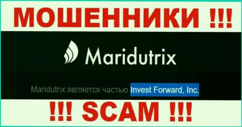 Организация Maridutrix находится под руководством компании Invest Forward, Inc.