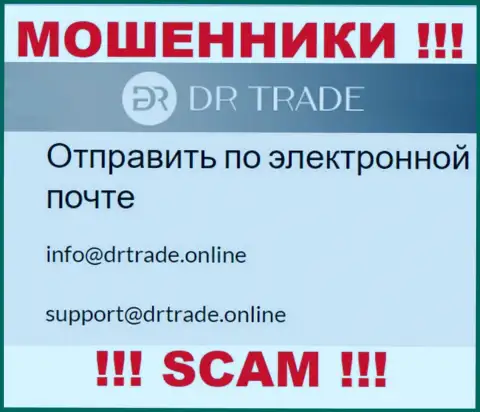 Не пишите письмо на адрес электронной почты мошенников DR Trade, расположенный на их сайте в разделе контактов - это рискованно