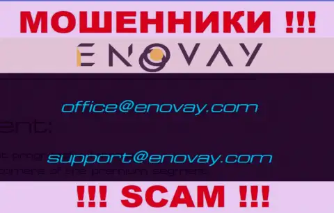 E-mail, который internet-мошенники EnoVay Com предоставили у себя на официальном ресурсе