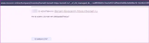 Нелестный отзыв о организации Borsell Ru - это наглые internet мошенники