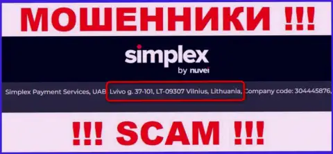 На web-сервисе конторы Simplex (US), Inc. указан ненастоящий адрес - это МОШЕННИКИ !!!