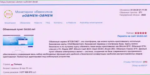 Справочная информация об компании БТЦ Бит на онлайн-ресурсе Eobmen-Obmen Ru
